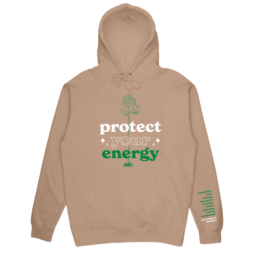 PROTECT YOUR ENERGY - SANDSTONE HOODIE